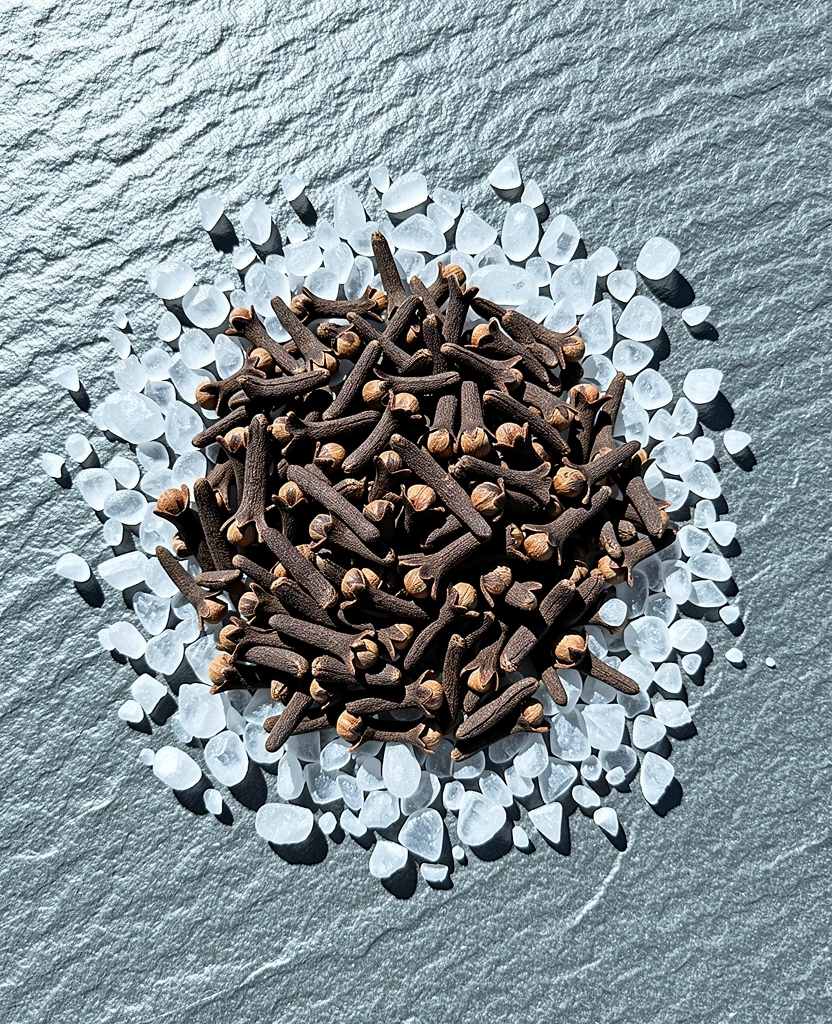 Tekstur bahan mentah di atas batu